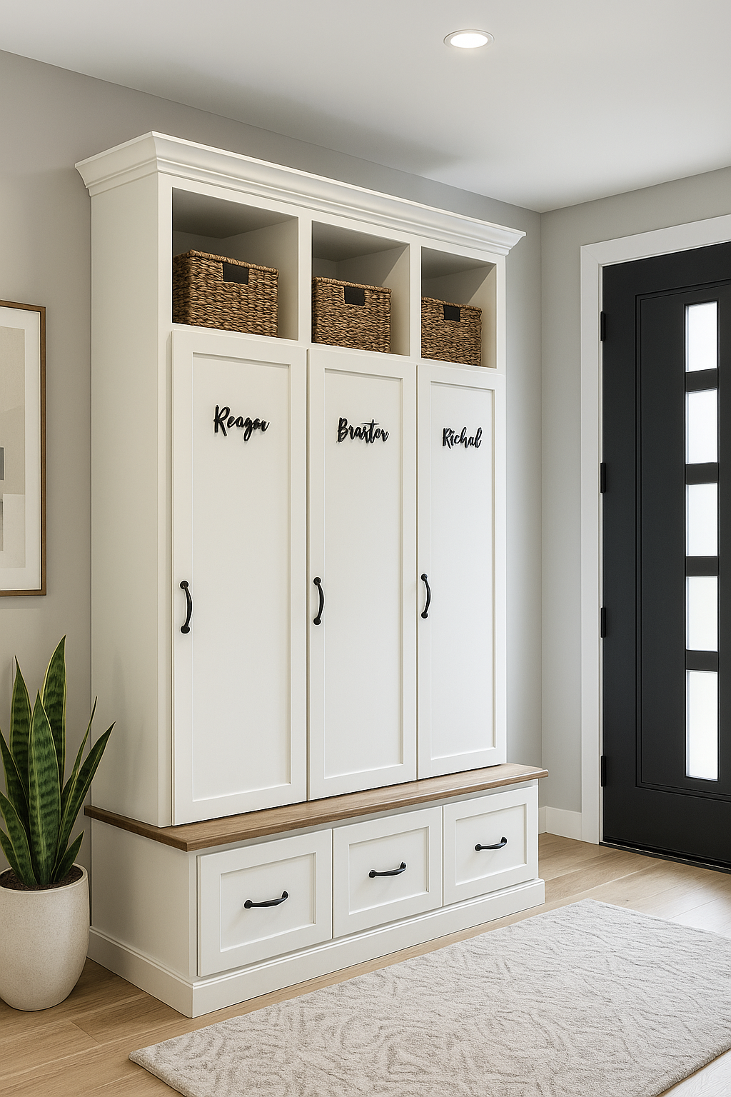 Maryland Locker Entryway Bench with Shoe Storage – Custom Mudroom Seating & Organization | Griffin Furniture