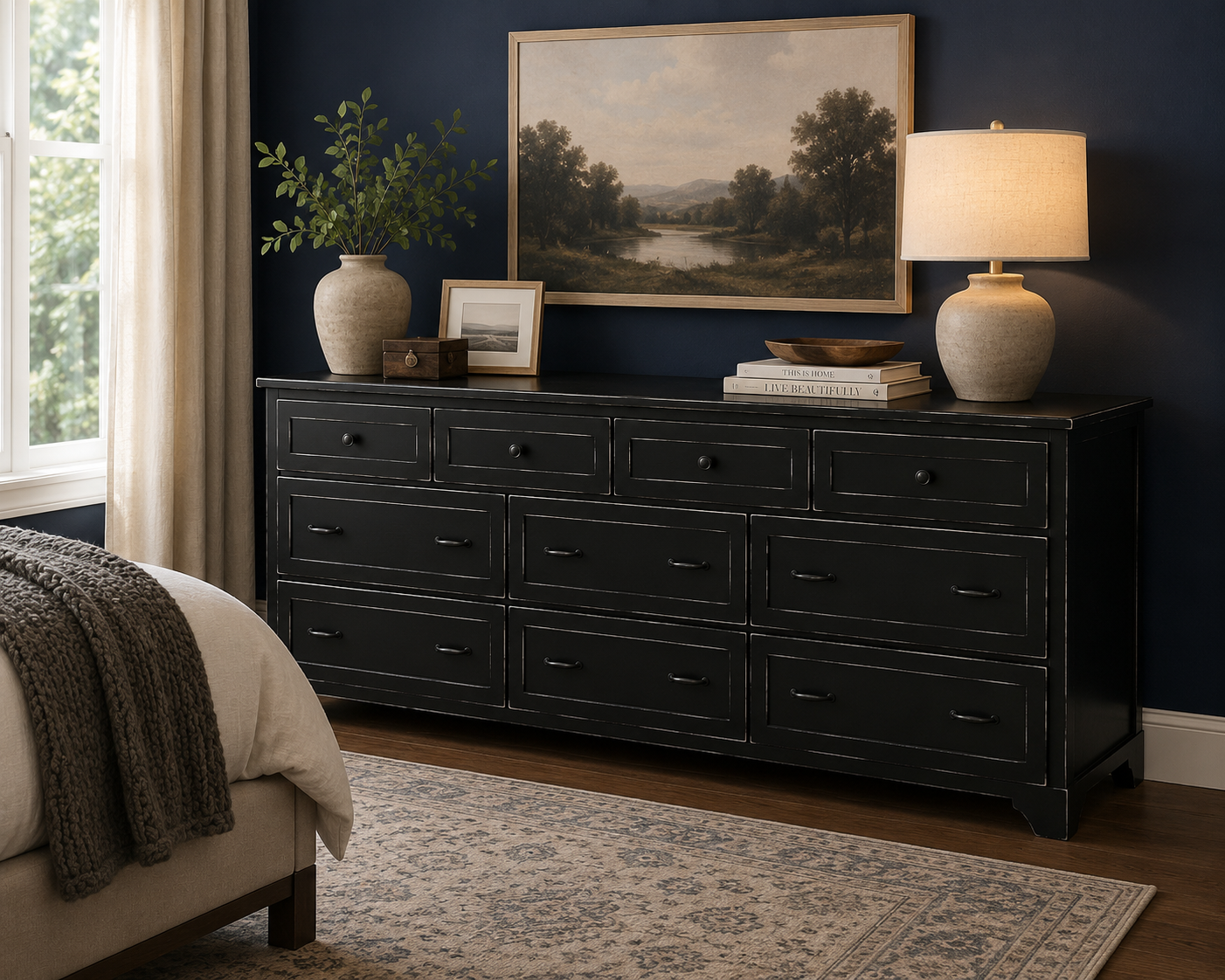 Los Angeles Oversized Wood Dresser – Modern Farmhouse Style with Spacious Storage | Handmade Custom Dresser USA - Griffin Furniture