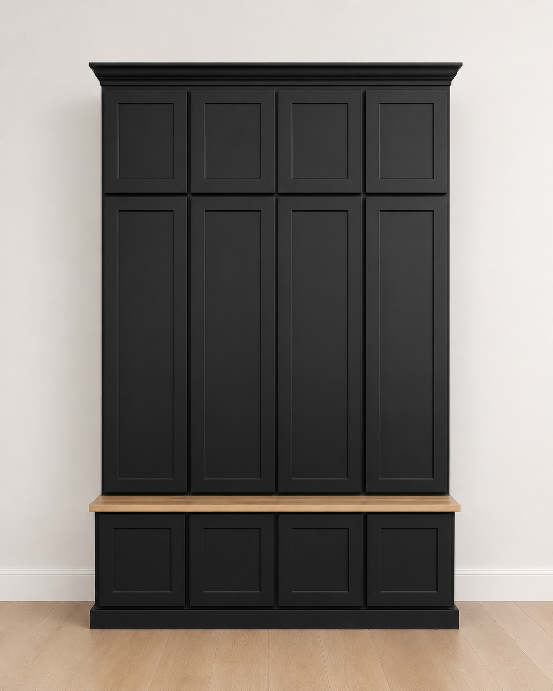 Ashville Entryway Shoe Storage Bench | Custom Mudroom Hall Tree with Drawers, Cubbies & Hooks | Wood Entryway Furniture - Griffin Furniture
