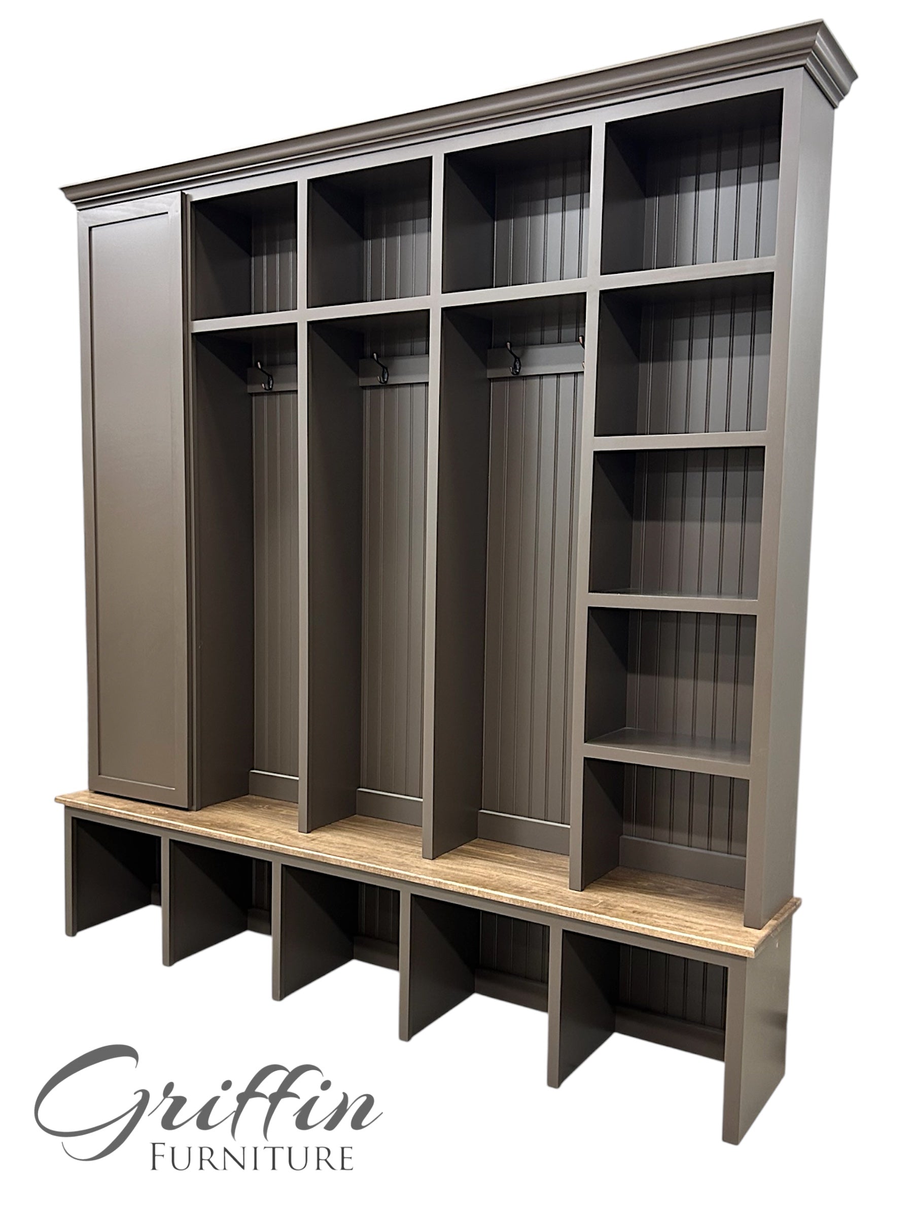 Colorado Mudroom Locker Bench with Hall Tree | Custom Storage Solution for Entryways