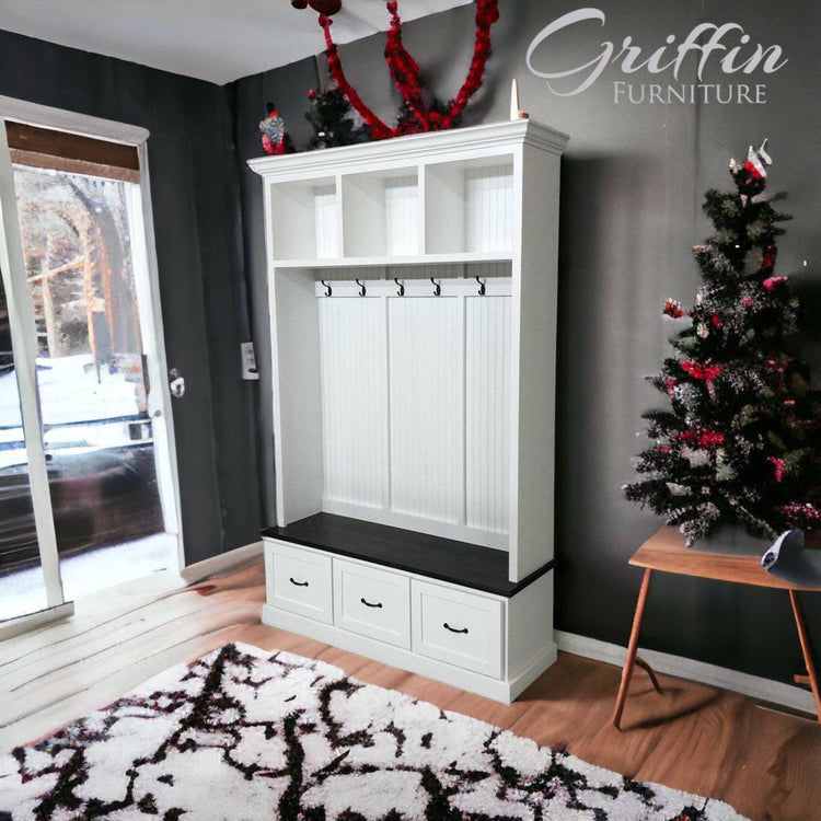 GEORGIA 3 section entryway storage bench hall tree - Griffin Furniture