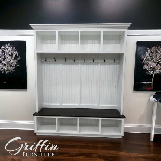 HOUSTON 4-section hall tree with bench and shoe storage - Griffin Furniture