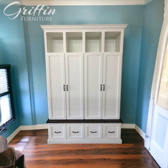 NORTH CAROLINA 4 section Entryway bench with shoe storage - Griffin Furniture