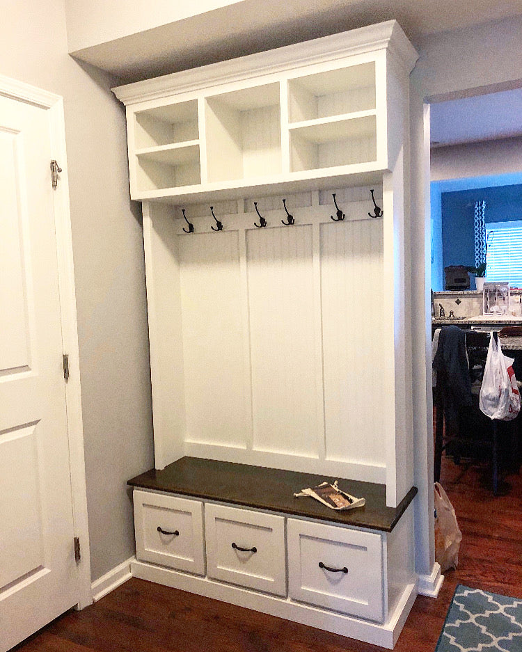 Midland 3 section entryway storage bench & coat storage