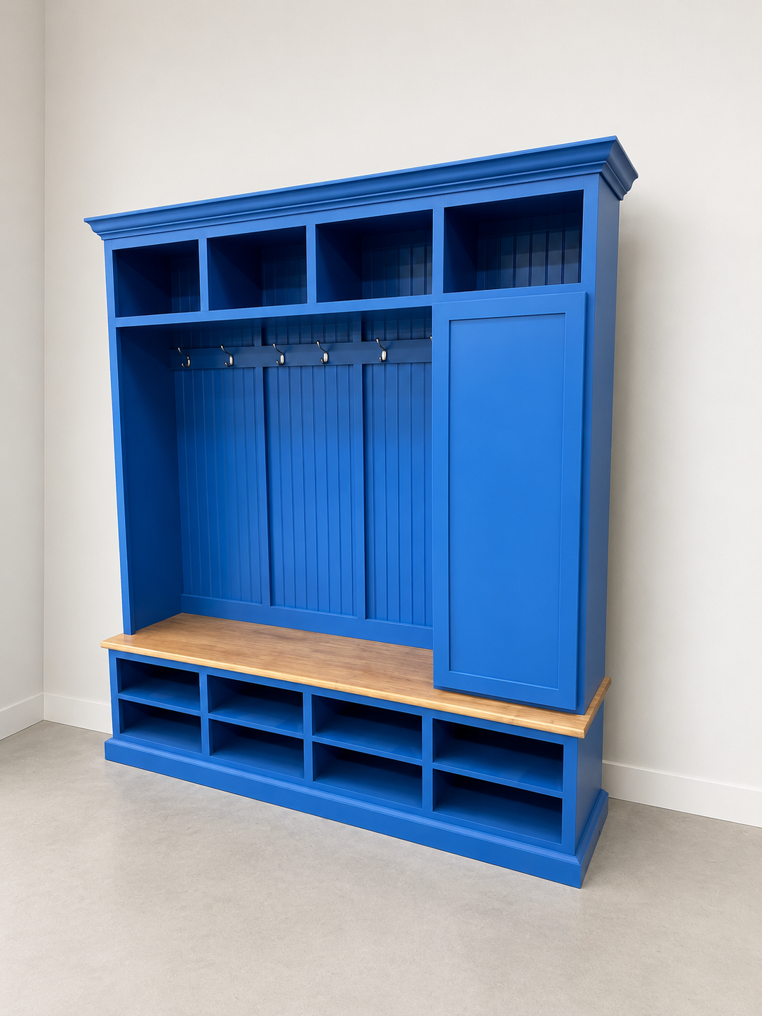 Fort Myers Entryway Shoe Cabinet | 4-Section Hall Tree Bench & Mudroom Storage