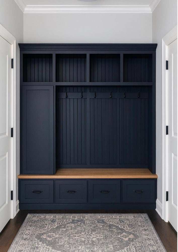 Oregon Mudroom Bench | Shoe Storage | Hall Tree | Standing Coat Rack | Mudroom Furniture (4-section)