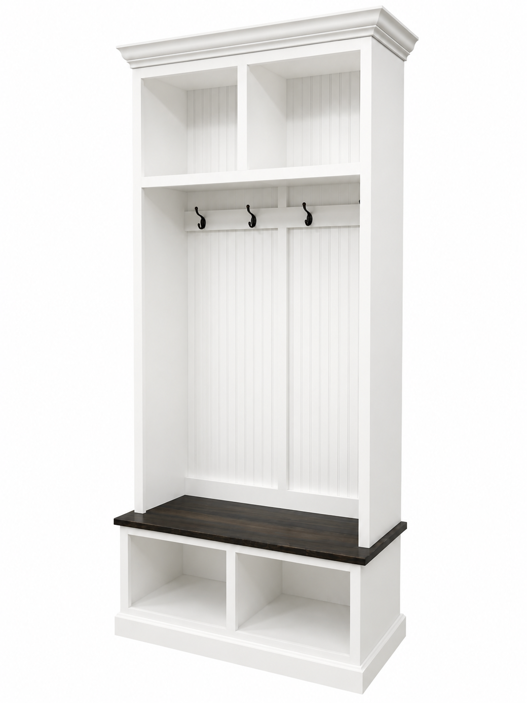 Pennsylvania Entryway Bench with Shoe Storage – 2-Section Solid Wood Mudroom Organizer | Custom Hallway Seating with Storage - Griffin Furniture