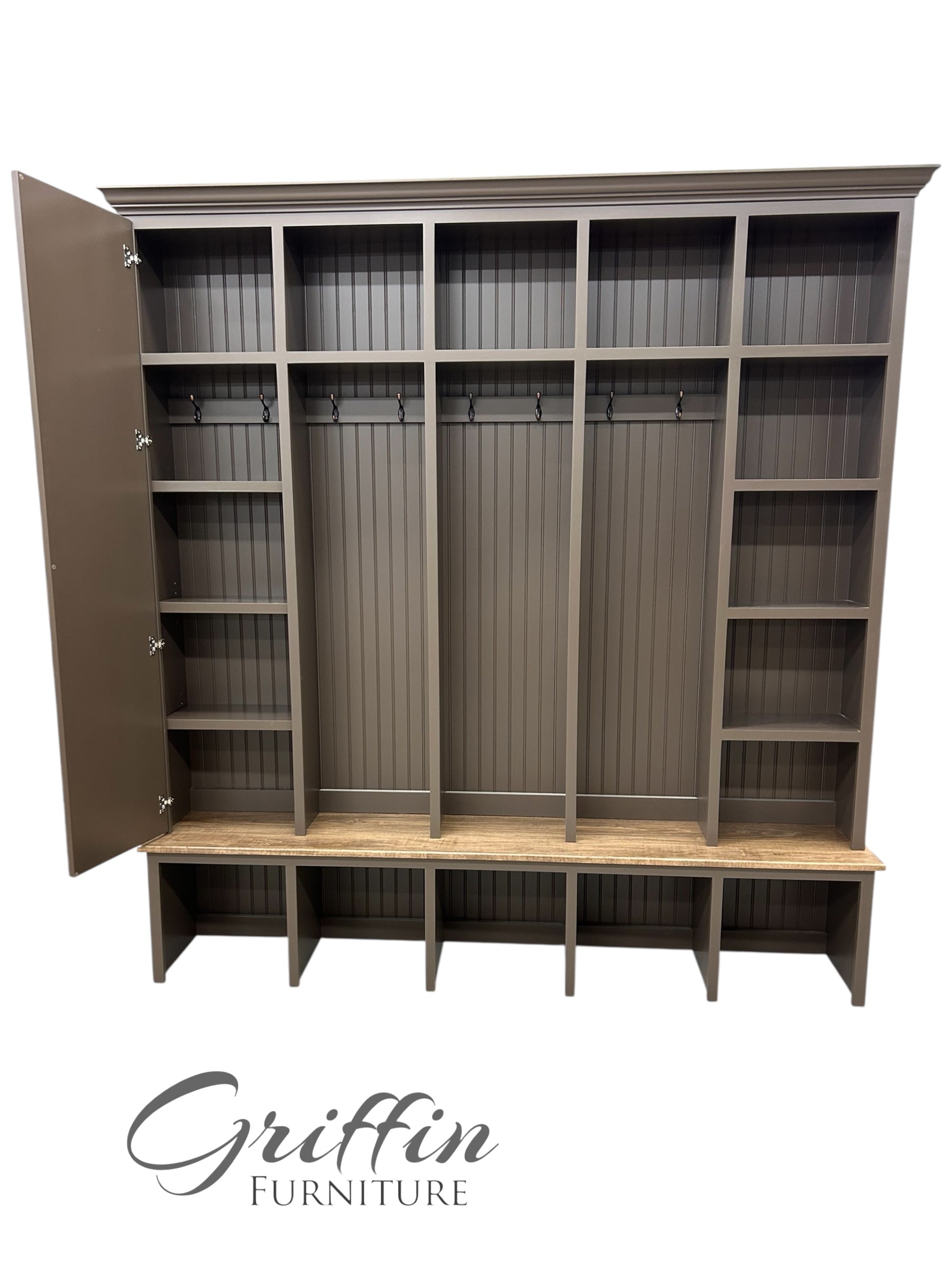 Colorado Mudroom Locker Bench with Hall Tree | Custom Storage Solution for Entryways