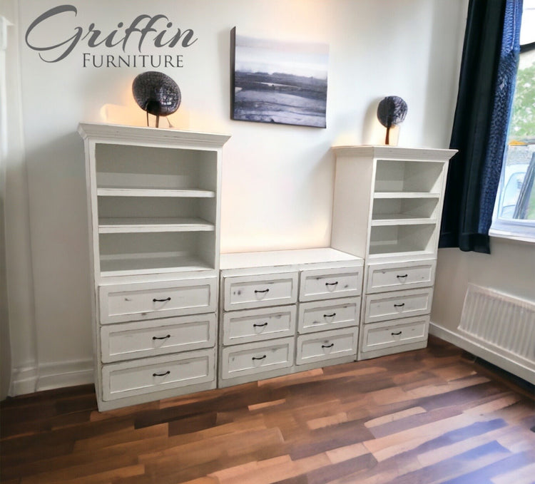 AUGUSTA Storage Drawers, Bookcase & Dresser Combo