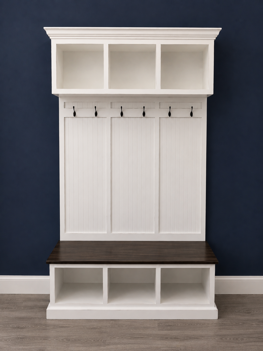 Long Island Shoe Bench – Stylish Entryway Storage & Seating | Custom Wood Bench for Mudrooms & Hallways (3-section)