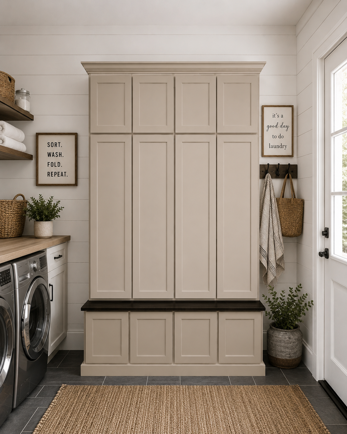Ashville Entryway Shoe Storage Bench | Custom Mudroom Hall Tree with Drawers, Cubbies & Hooks | Wood Entryway Furniture - Griffin Furniture