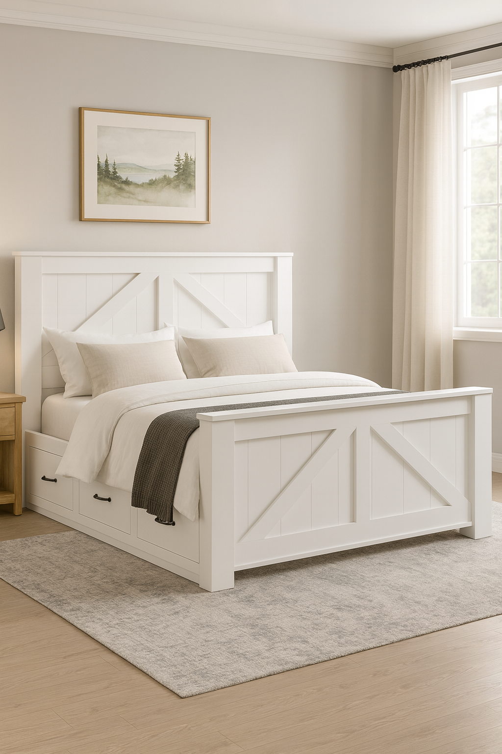 Brooklyn Custom Wood Bed Frame with Storage Drawers | All Bed Sizes | Handmade & Ships Free Nationwide