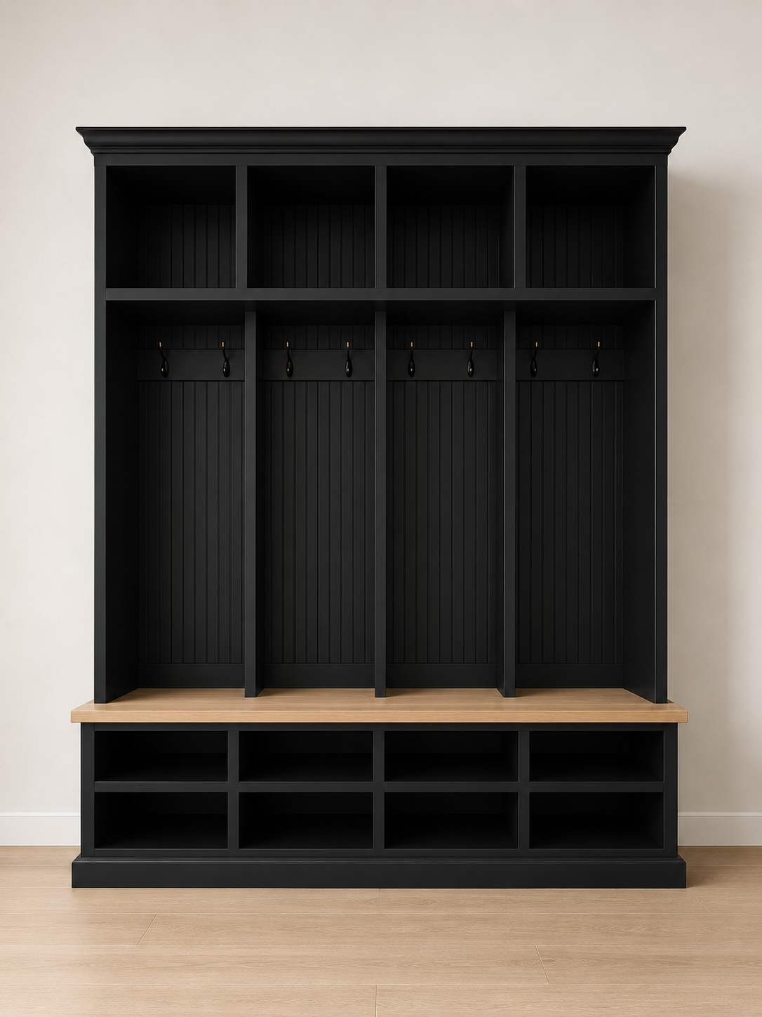 The Lewis Mudroom Locker – Stylish Entryway Storage & Organization Solution | Custom Wood Hall Tree with Cubbies & Hooks
