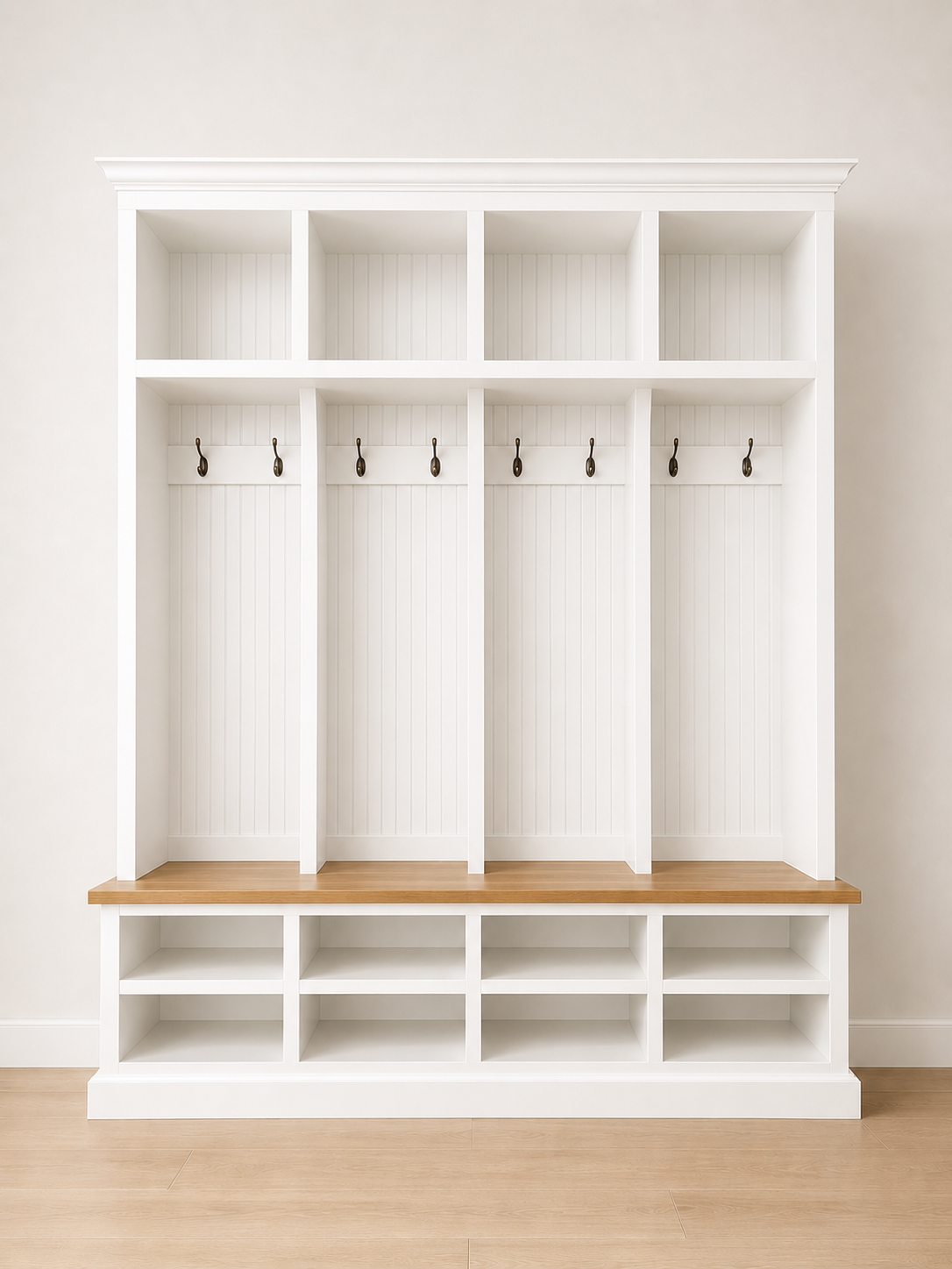 The Lewis Mudroom Locker – Stylish Entryway Storage & Organization Solution | Custom Wood Hall Tree with Cubbies & Hooks