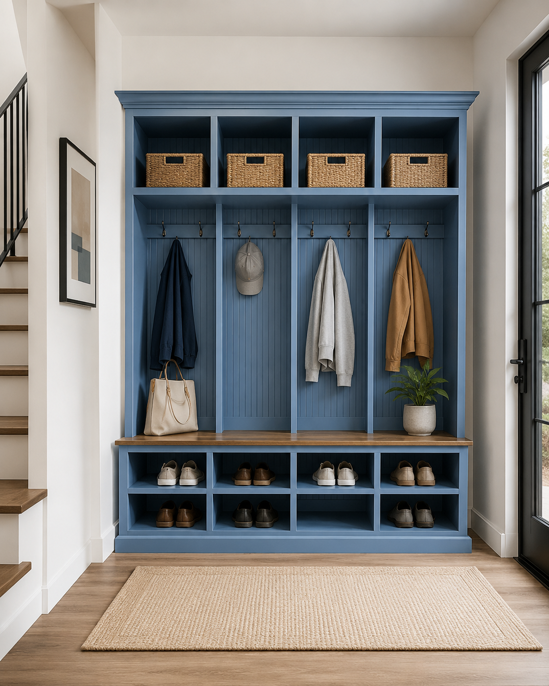 The Lewis Mudroom Locker – Stylish Entryway Storage & Organization Solution | Custom Wood Hall Tree with Cubbies & Hooks