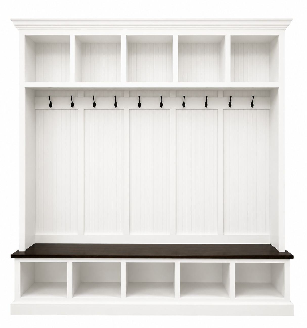 Pennsylvania 5-Section Entryway Bench with Storage – Custom Mudroom Seating | Wood Hall Tree Organizer - Griffin Furniture