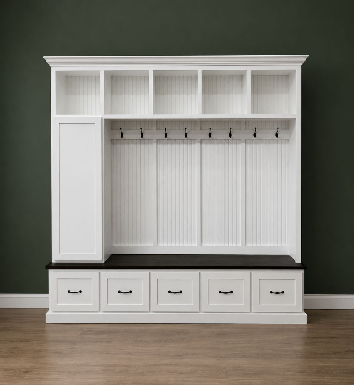 Oregon Mudroom Bench | Shoe Storage | Hall Tree | Standing Coat Rack | Mudroom Furniture (5 section) - Griffin Furniture
