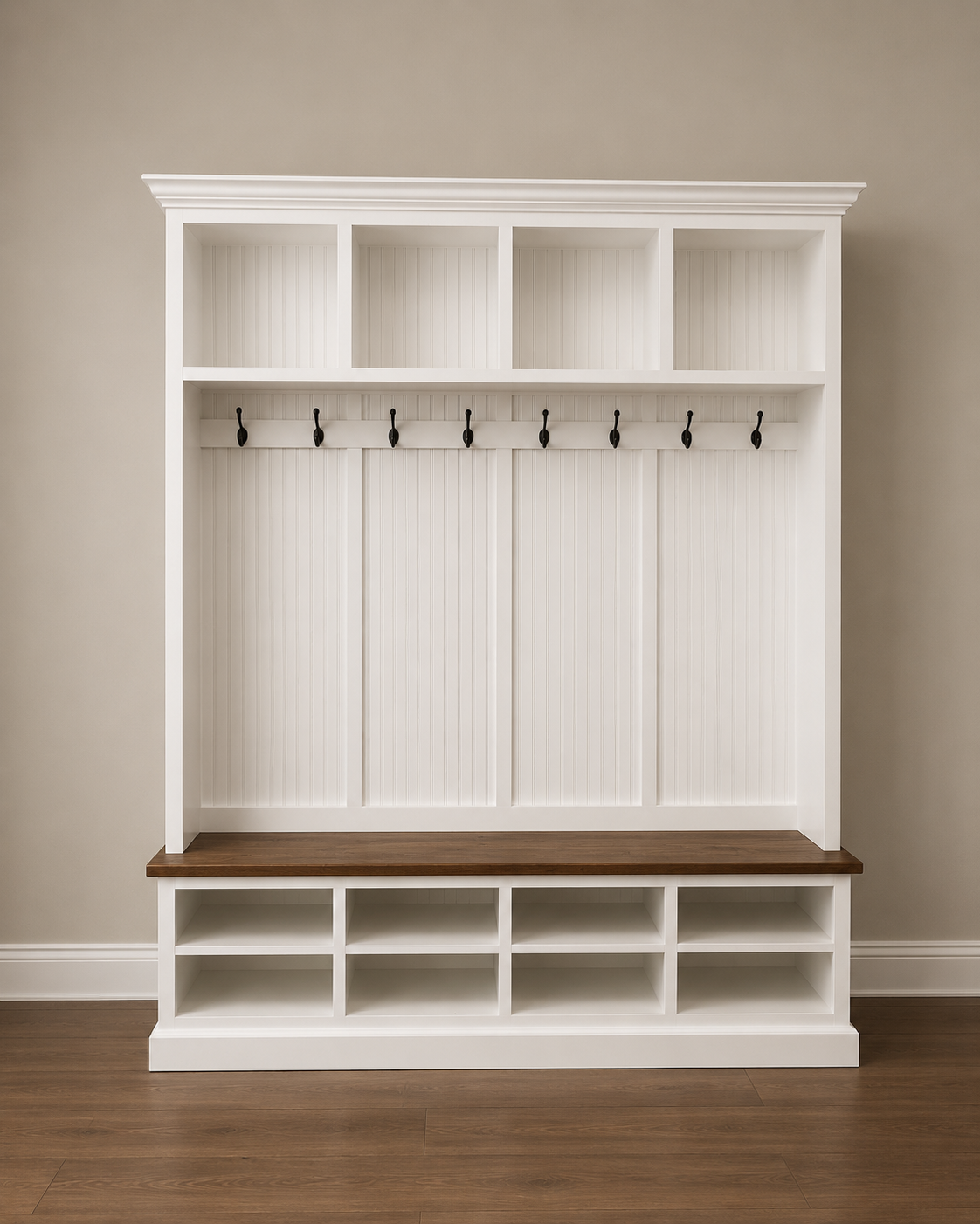 Moraga mudroom shoe storage bench hall tree entryway furniture (4 section) - Griffin Furniture