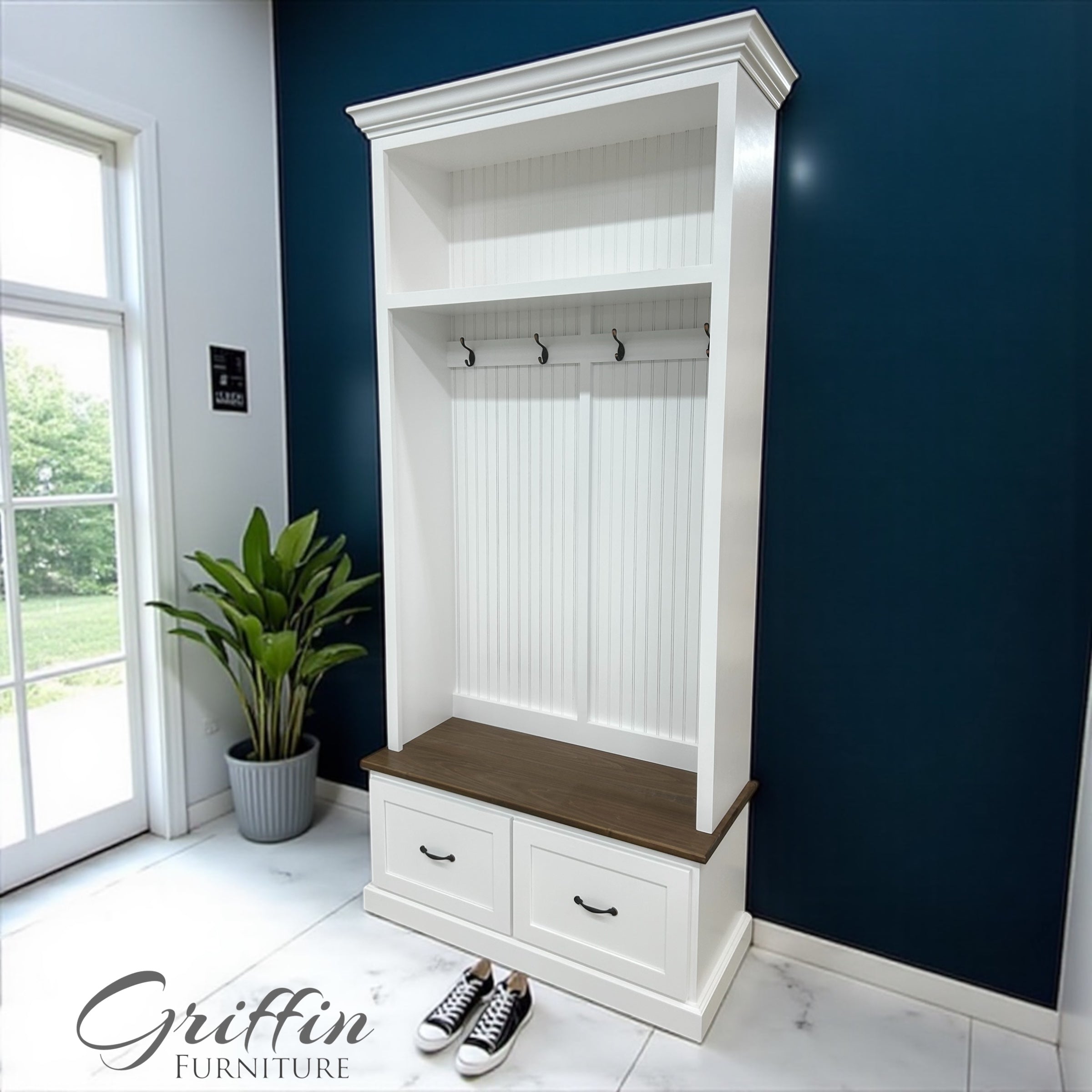 NASHVILLE standing coat rack hall tree shoe storage mudroom