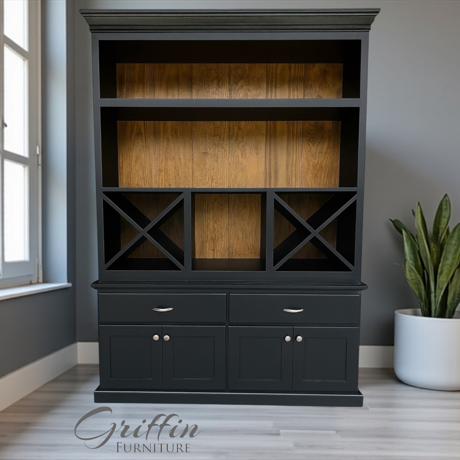 Buxton Wine Bar & Liquor Cabinet | Coffee Bar Station | Wine Cabinet & Kitchen Storage Bar – Custom Wood Furniture