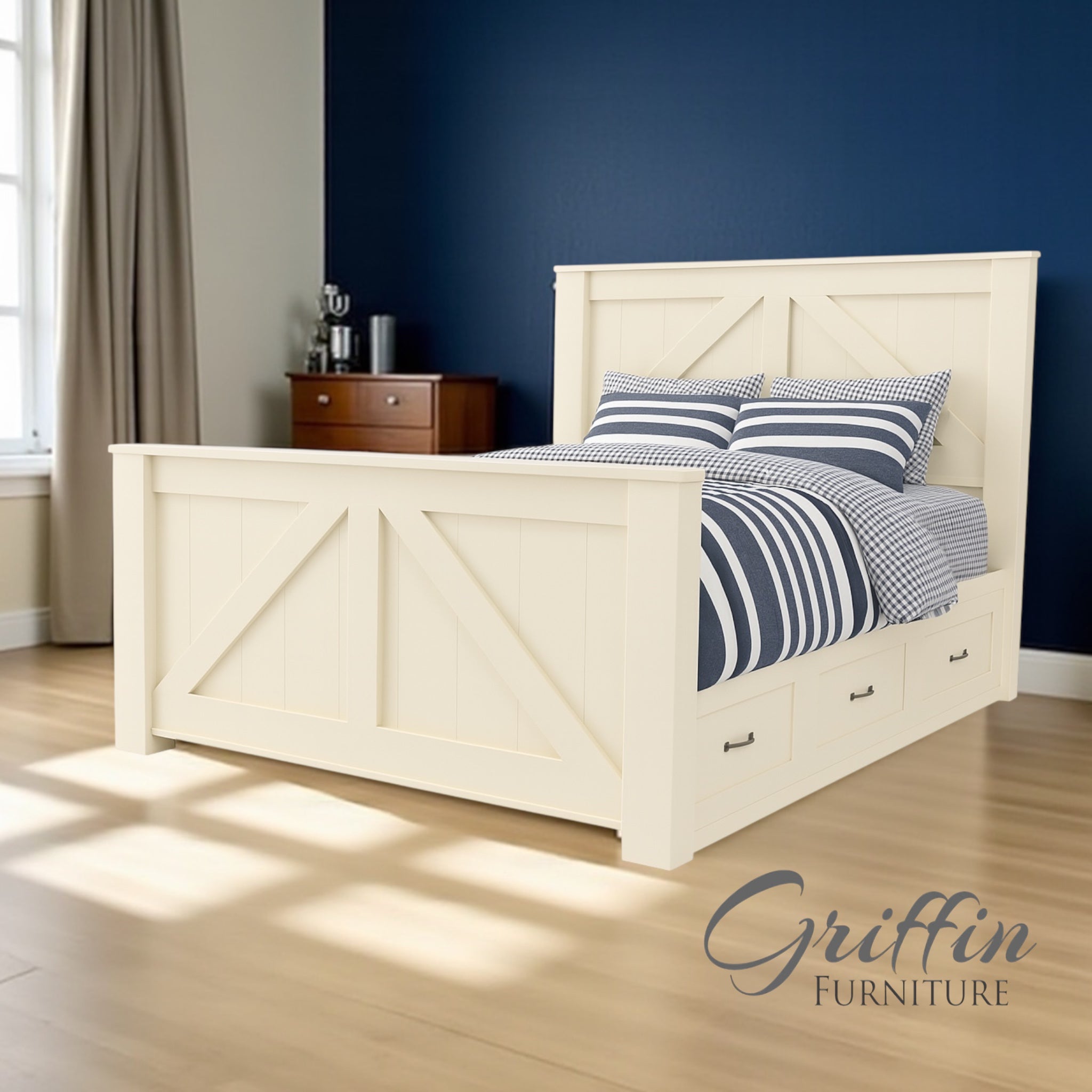 Brooklyn Rustic Bed Frame with Storage Drawers | All Bed Sizes | Handmade & Ships Free Nationwide