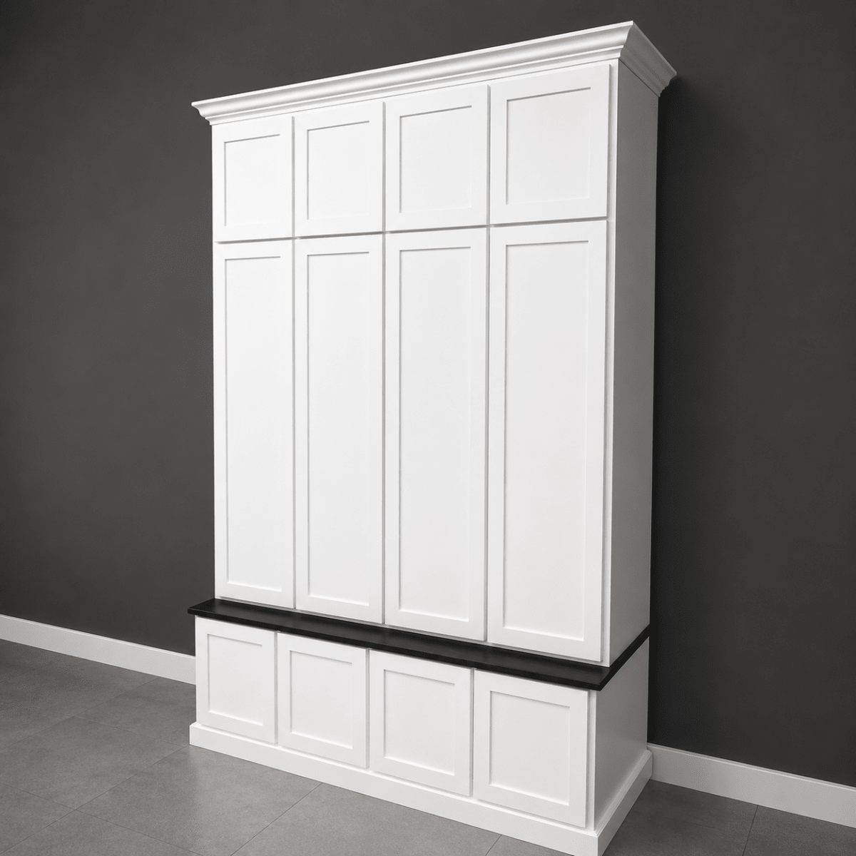 Ashville Entryway Shoe Storage Bench | Custom Mudroom Hall Tree with Drawers, Cubbies & Hooks | Wood Entryway Furniture