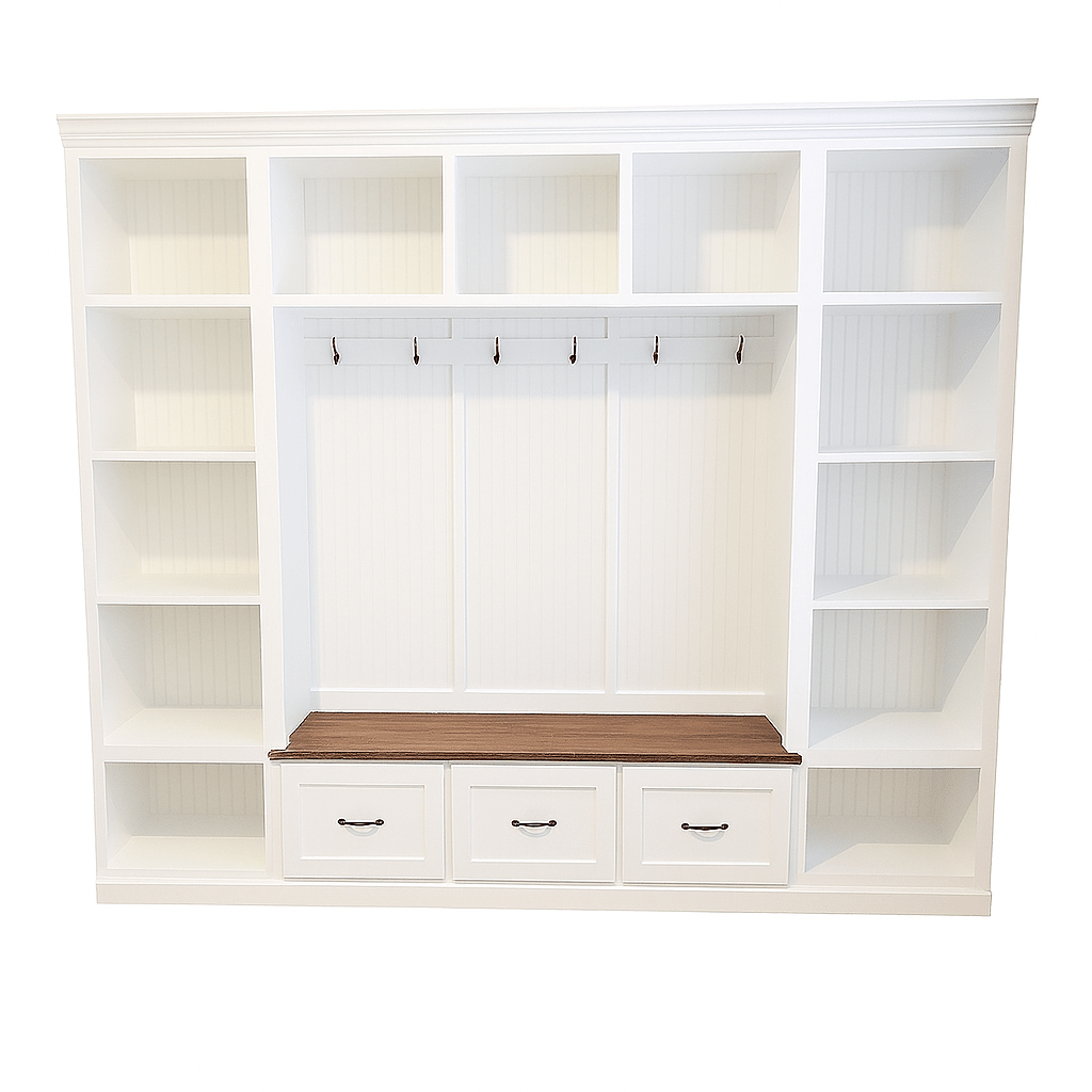 Atlanta Entryway Shoe Storage Bench | Standing Coat Rack | Entryway Furniture | Shoe Cabinet | Mudroom Bench | Hall Tree