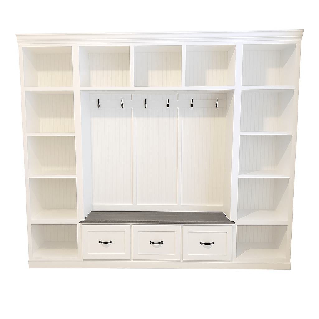 Atlanta Entryway Shoe Storage Bench | Standing Coat Rack | Entryway Furniture | Shoe Cabinet | Mudroom Bench | Hall Tree