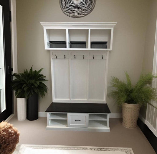 Birmingham Entryway shoe storage Bench | Hall Tree | Mudroom bench | Coat Rack