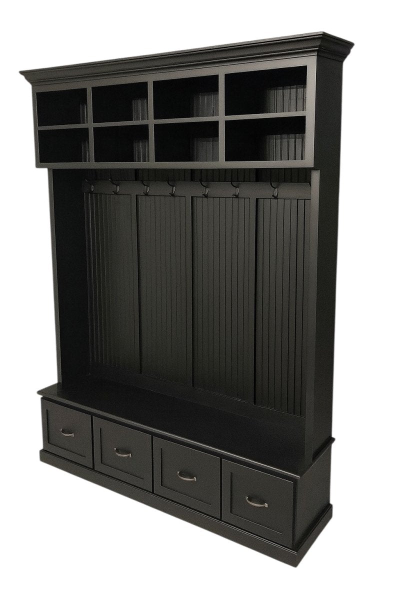 Branson Entryway Bench with Shoe Storage | 4-Section Mudroom Bench, Hall Tree & Wall-Mount Coat Rack – Custom Wood Furniture