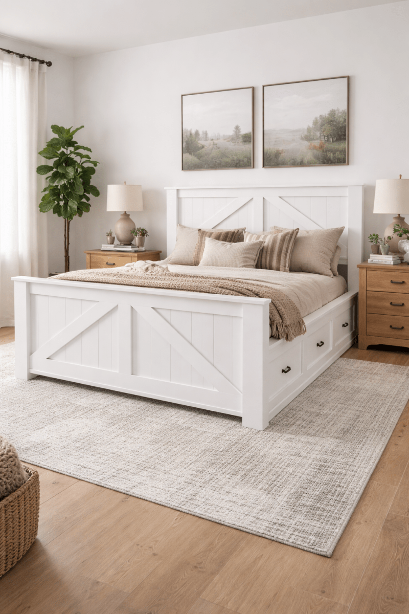 Brooklyn Rustic Bed Frame with Storage Drawers | All Bed Sizes | Handmade & Ships Free Nationwide