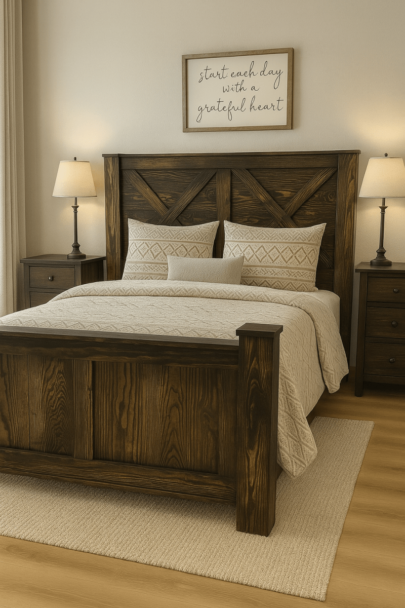 Cape Coral Solid Wood Bed Frame | Sturdy Platform Bed | Rustic & Stylish Handmade Furniture