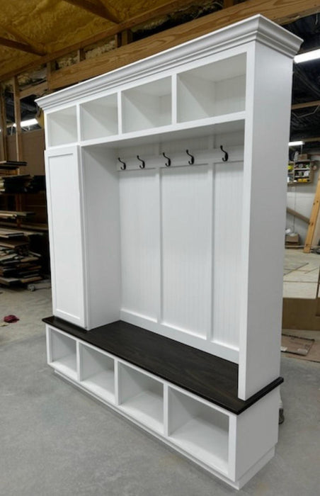 DALLAS 4 section hall tree with bench and shoe storage - Griffin Furniture