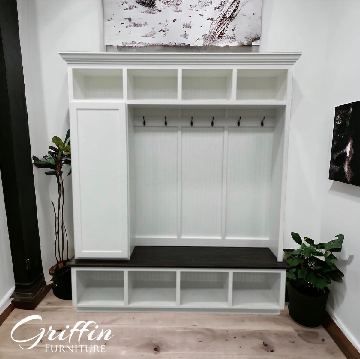 Dallas Hall Tree Bench | Coat Rack | Mudroom Storage Solution | Mudroom Furniture (4-section).