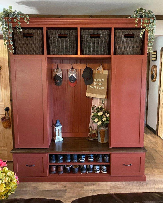 Mudroom lockers with doors and bench | Drop Zone Furniture | Hall Tree
