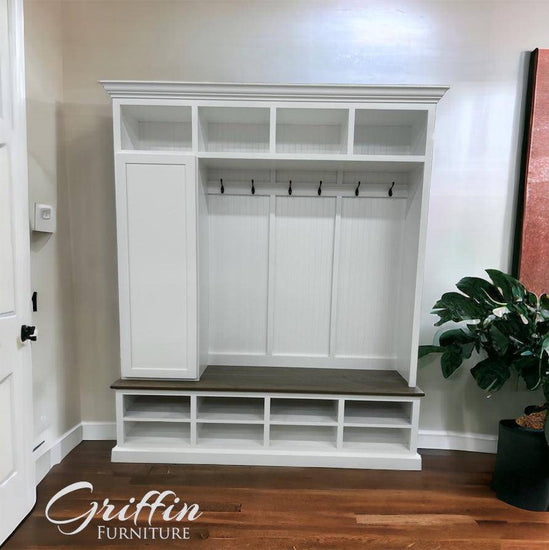 FORT MYERS hall tree bench shoe storage coat rack mudroom furniture - Griffin Furniture