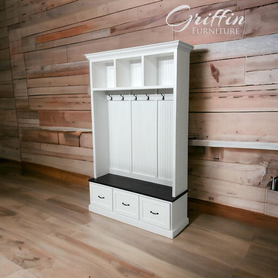 GEORGIA entryway coat rack hall tree mudroom furniture shoe storage - Griffin Furniture