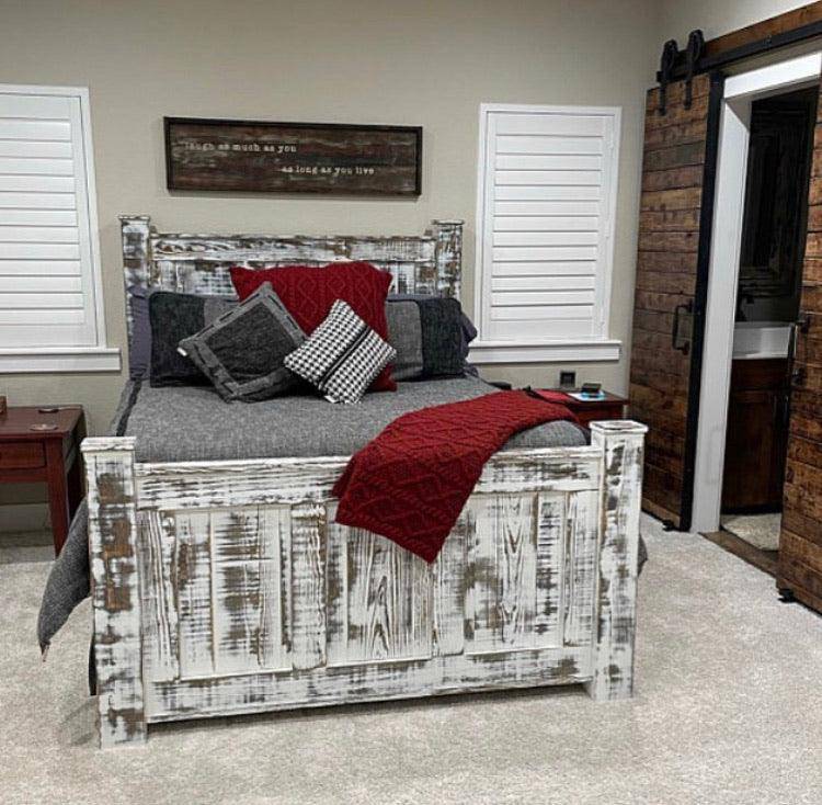Griffin Custom Solid Wood Bed Frame | King & Queen Size | Handmade Farmhouse Bed | Rustic Bedroom Furniture