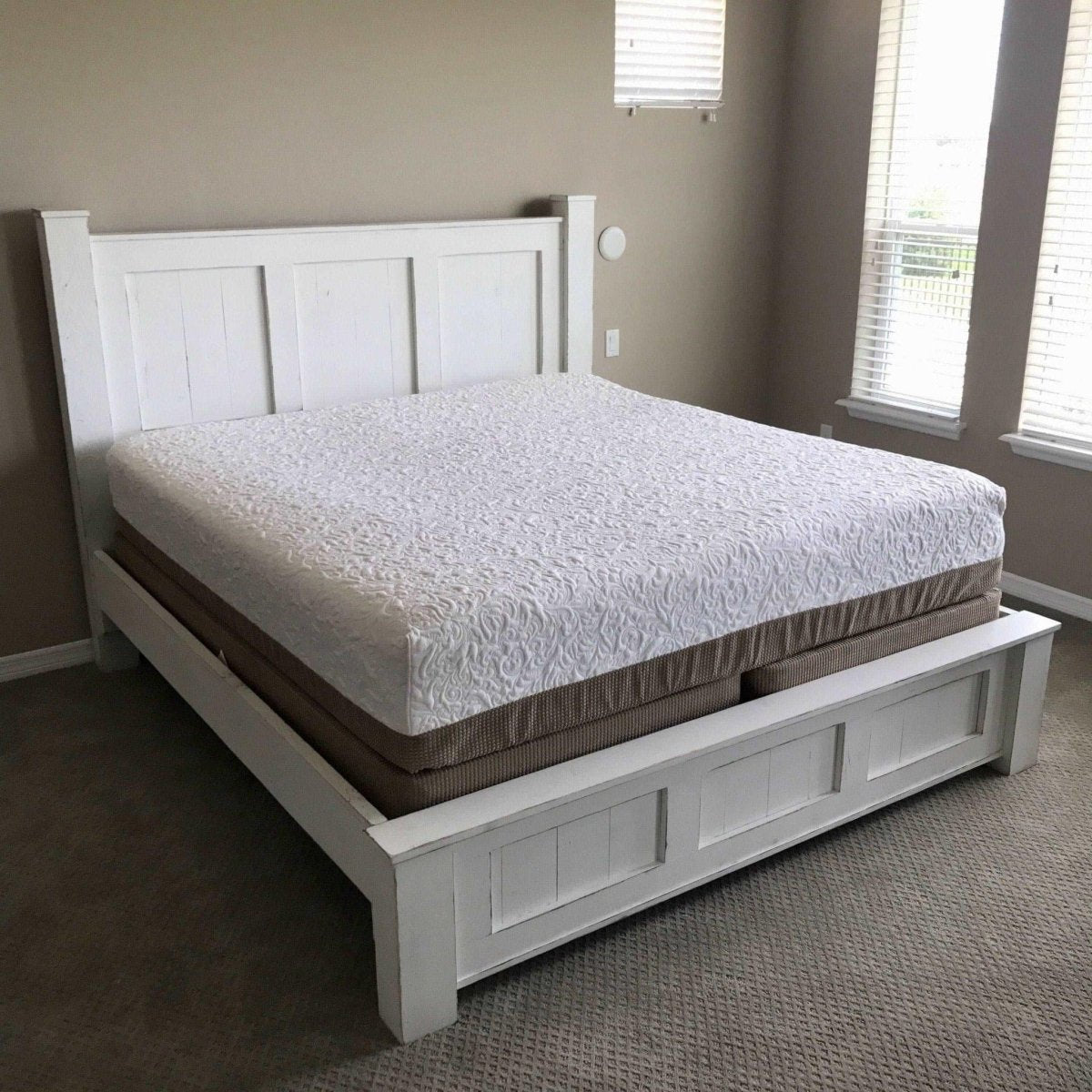 Groveland Solid Wood Bed Frame with Low Footboard | Custom Handmade King & Queen Sizes | Farmhouse Style Platform Bed