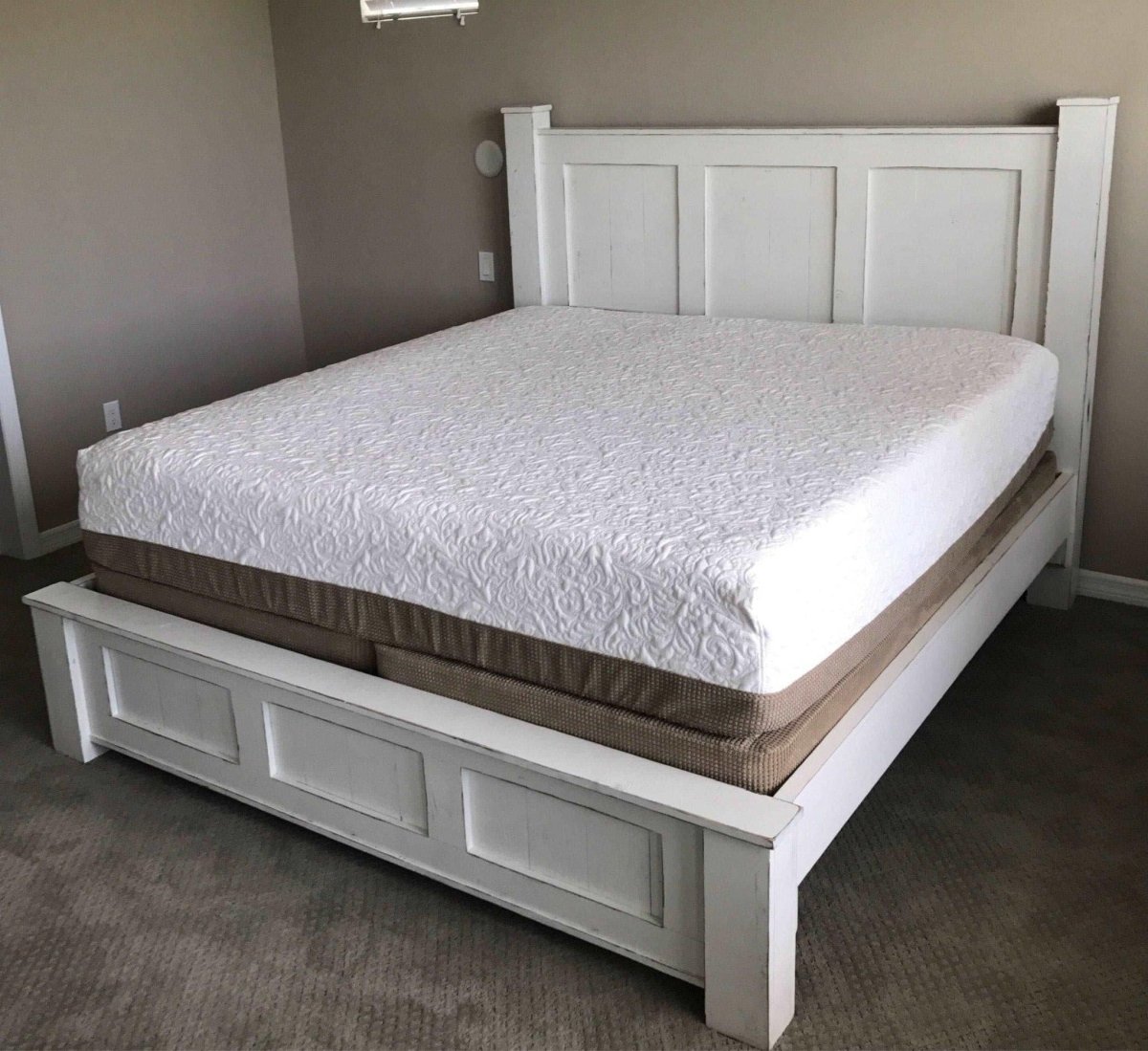 Groveland Solid Wood Bed Frame with Low Footboard | Custom Handmade King & Queen Sizes | Farmhouse Style Platform Bed