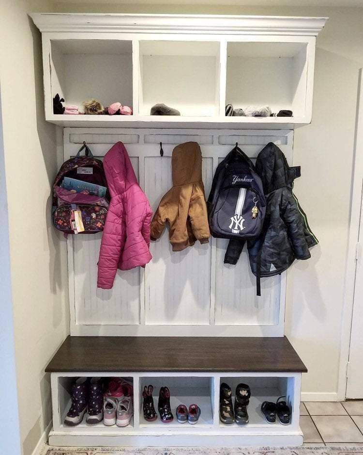 Long Island Shoe Bench – Stylish Entryway Storage & Seating | Custom Wood Bench for Mudrooms & Hallways (3-section)