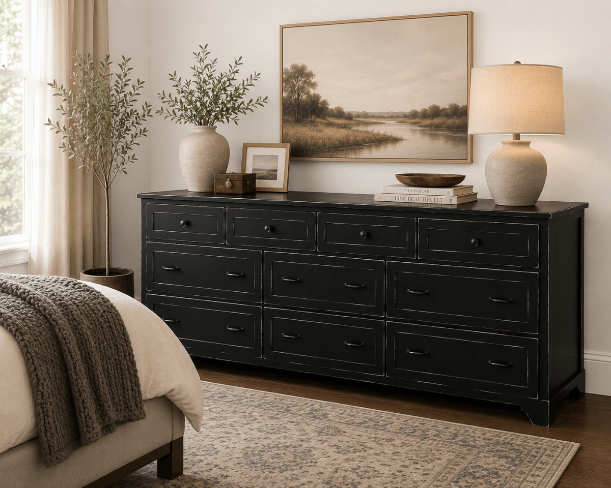 Los Angeles Oversized Wood Dresser – Modern Farmhouse Style with Spacious Storage