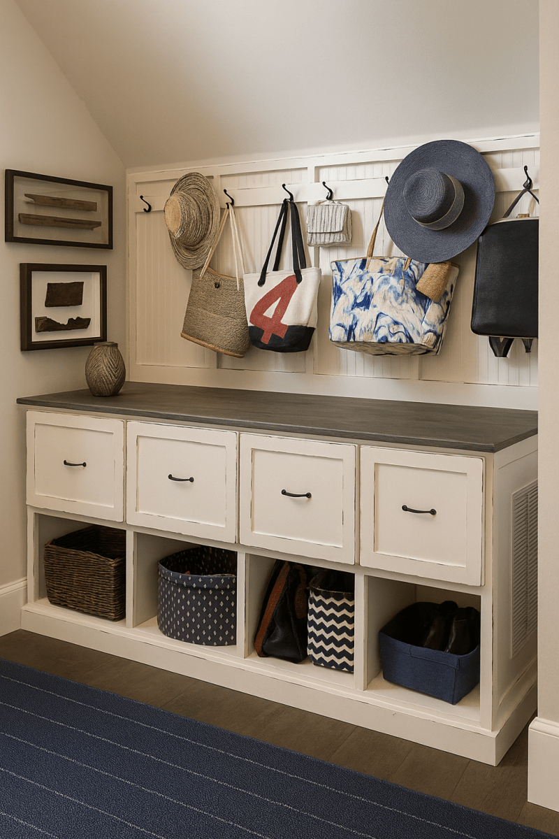 Markley Entryway Hall Tree Bench with Storage – Custom Mudroom Organizer with Hooks, Cubbies & Bench Seating