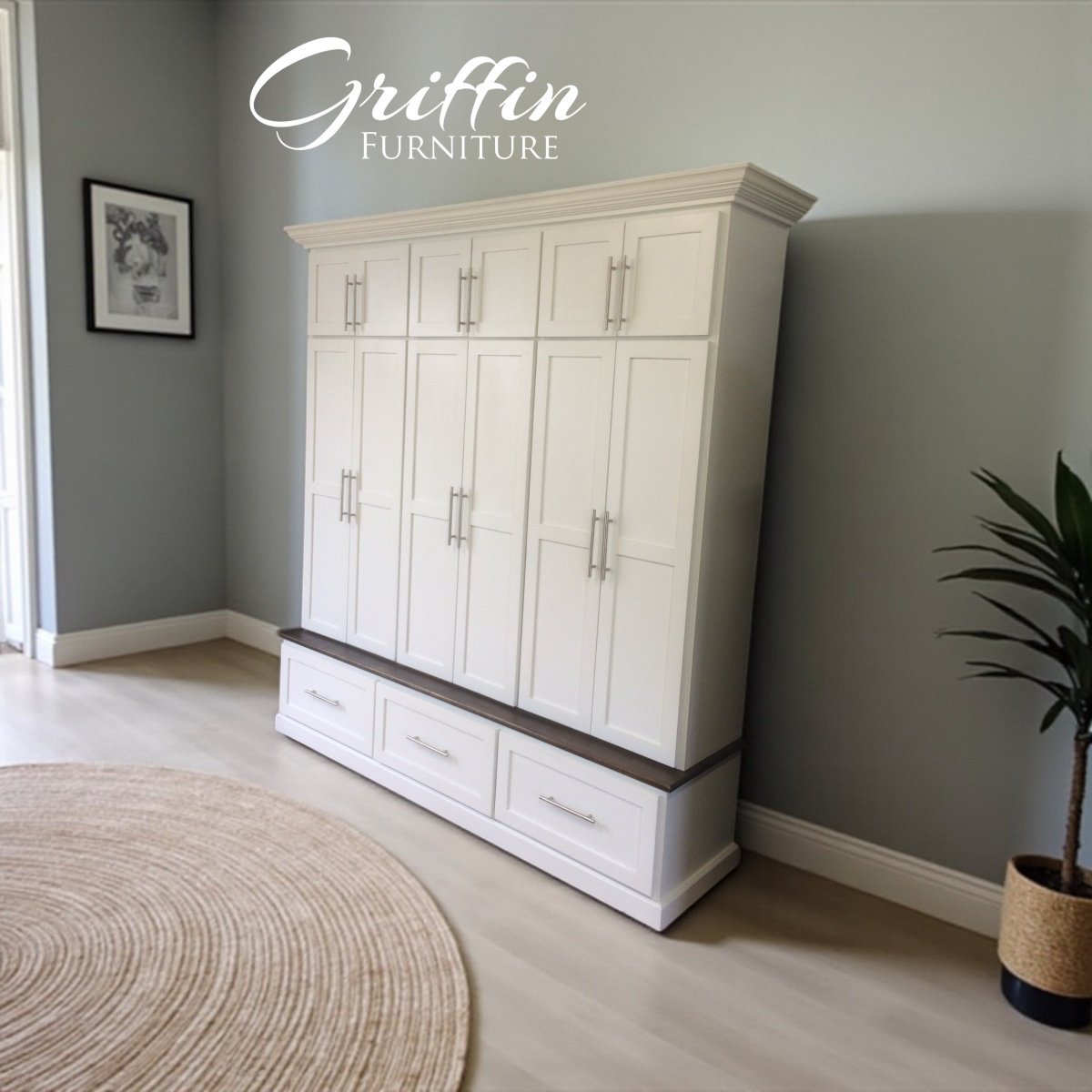 Michigan Customizable Handcrafted Mudroom Bench with Storage & Hooks