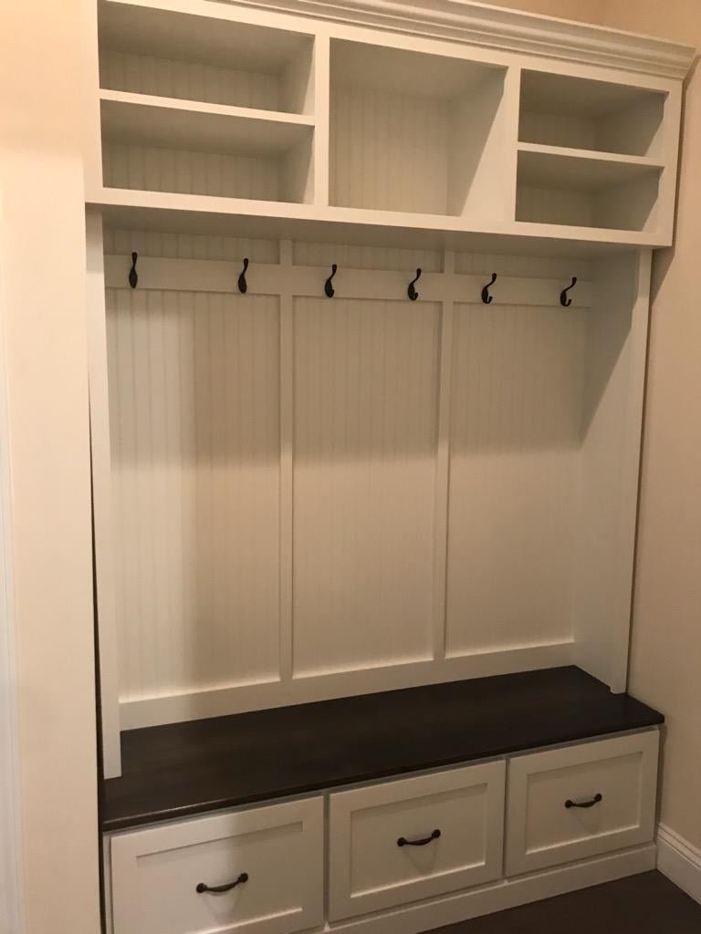 Midland entryway shoe storage bench & coat storage (3-section)