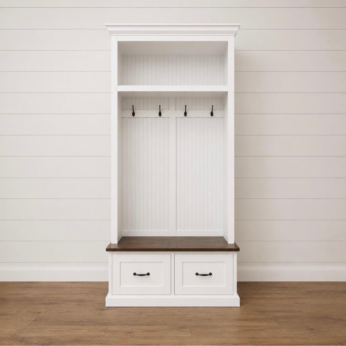 Nashville Customizable Mudroom Coat Rack with Bench & Storage Drawers