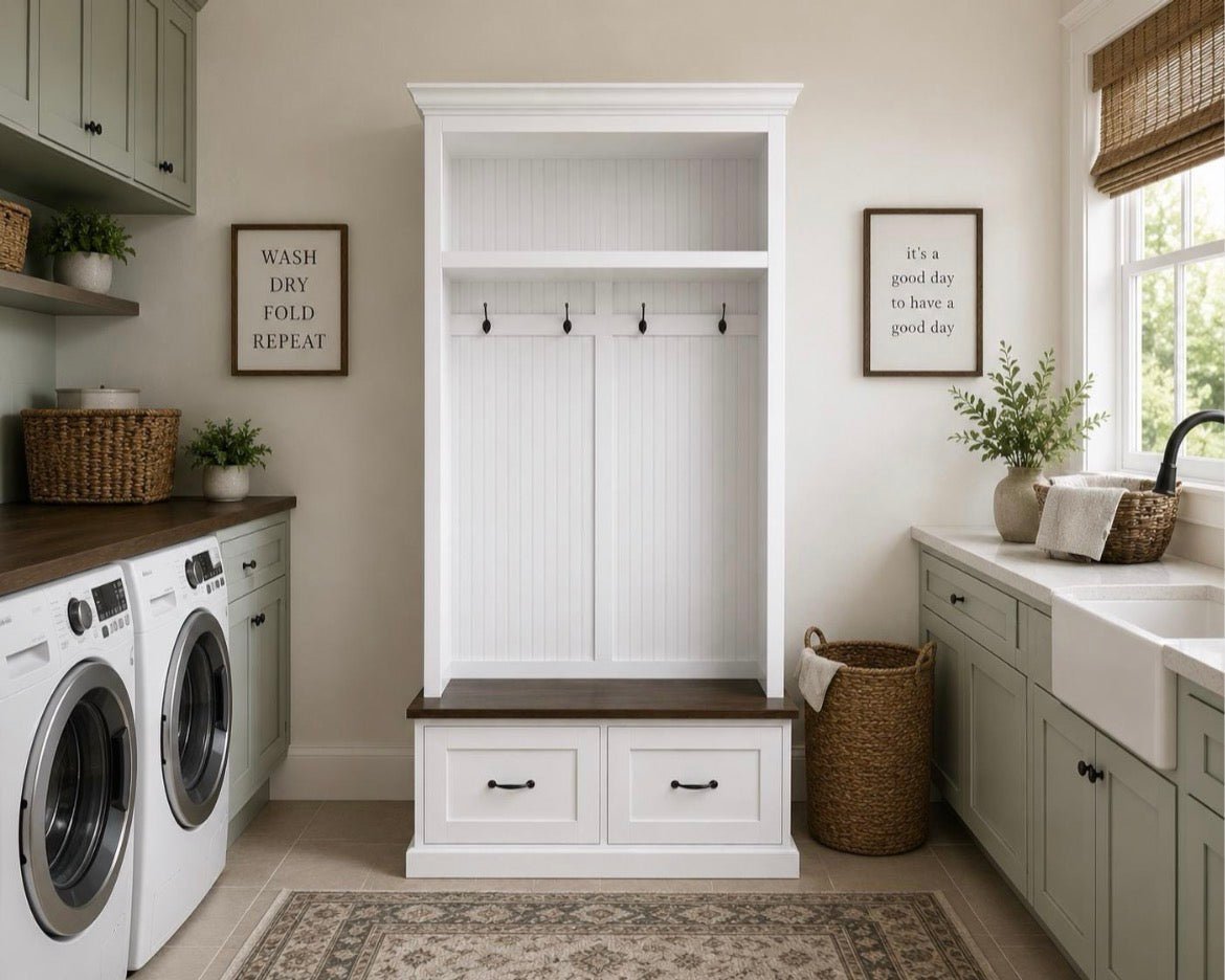 Nashville Customizable Mudroom Coat Rack with Bench & Storage Drawers