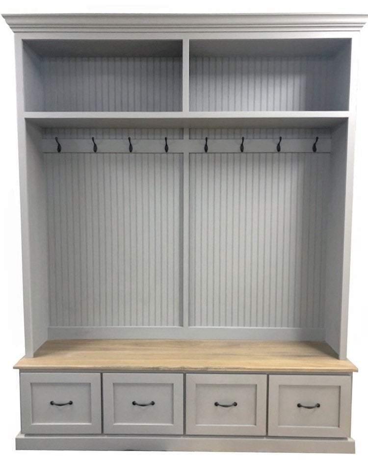 Nashville Entryway Shoe Storage Bench | Mudroom Bench with Cubbies | 4-Section Organizer | Rustic Farmhouse Furniture | Custom Hall Tree