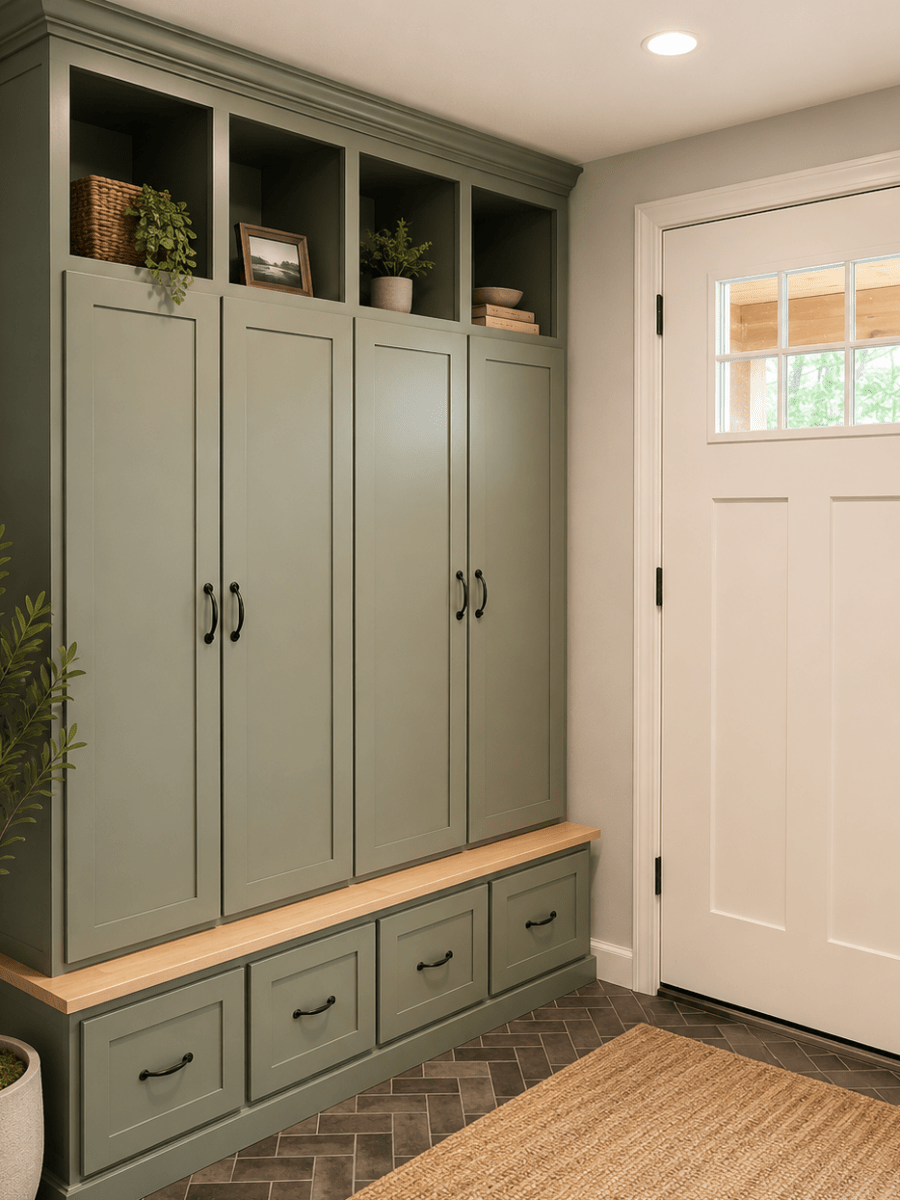 North Carolina Coat and Shoe Storage Bench – Entryway Organizer & Hallway Storage Rack | Custom Wood Furniture