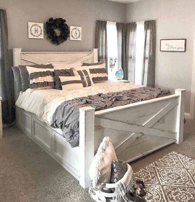 Ohio Solid Wood Bed Frame with Storage Drawers – Handmade Farmhouse Bed | Custom King & Queen Sizes | Griffin Furniture